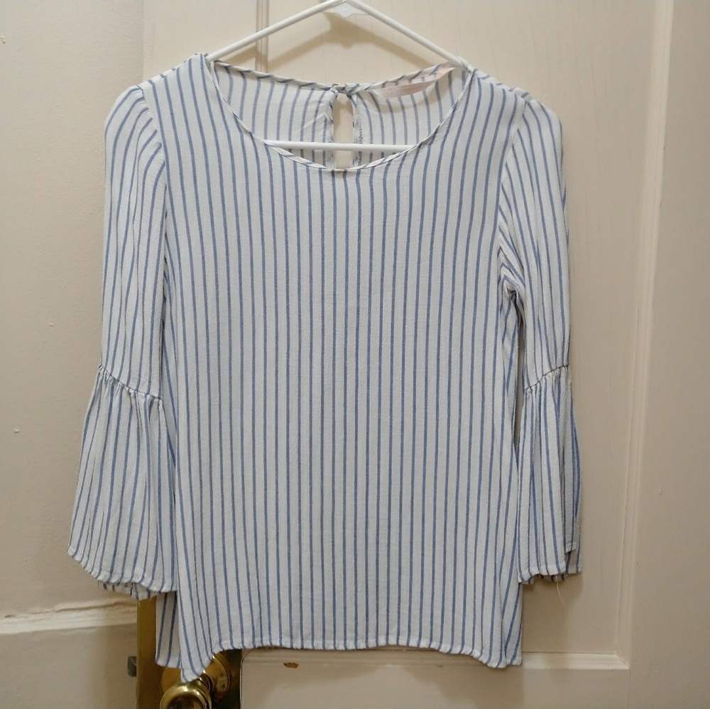 Striped ZARA blouse with keyhole